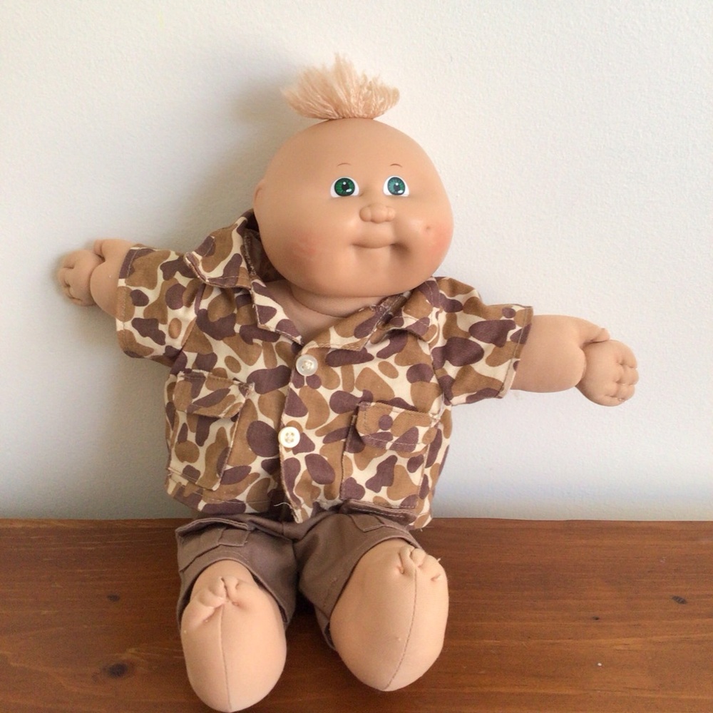1985 Xavier Roberts Cabbage Patch Kids Doll with brown camo outfit
